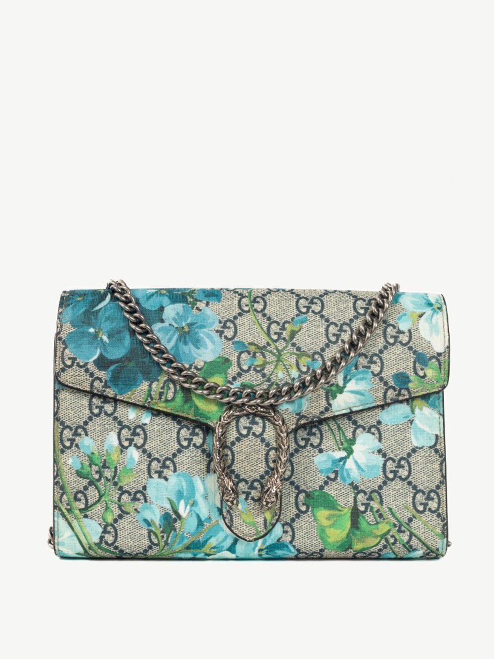 Gucci Dionysus Blooms Blue GG Supreme Mini Chain Bag